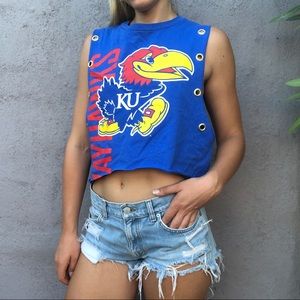 KU Jayhawks Gold Grommet Lined Tank